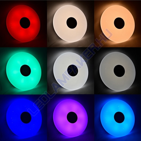 Bluetooth Csillagos Égbolt Mennyezeti Ledes Okos Lámpa, Távirányítóval, Hangszóróval, 72w, 5000lm, Változtatható Színhőmérséklet és RGB Szín, 2 Év Garancia